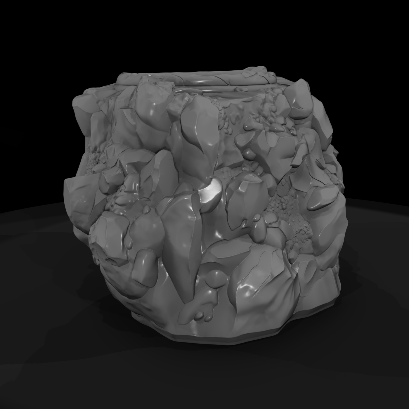 Stylized Ruined Stone Stair Platform — Terrain Prop