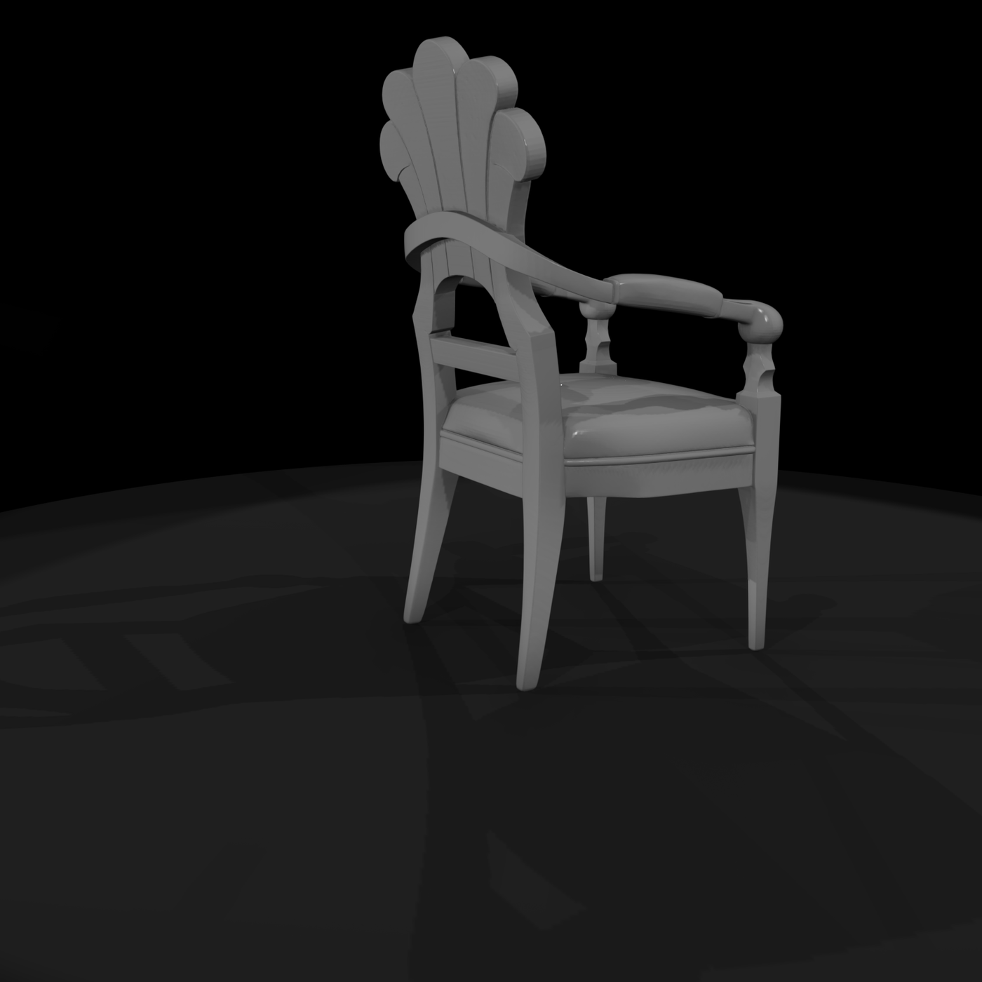 Neoclassical Shell-Back Upholstered Armchair