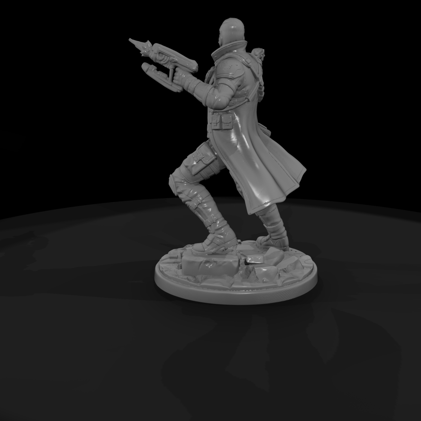 Cybernetic Gunslinger with Twin Pistols