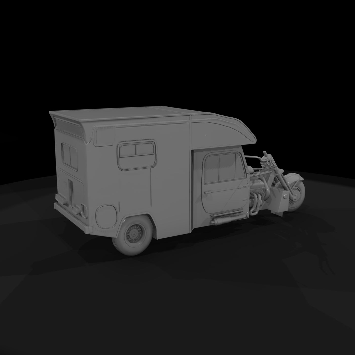 Stylized Chopper Trike RV Camper
