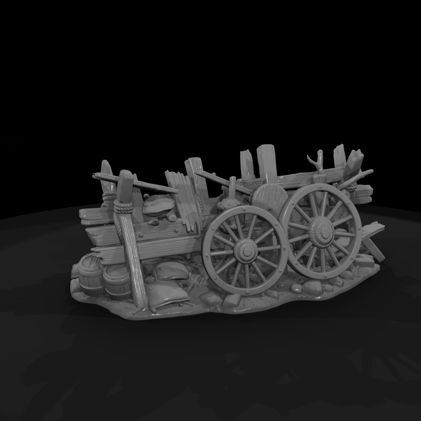 Improvised Wooden Street Barricade