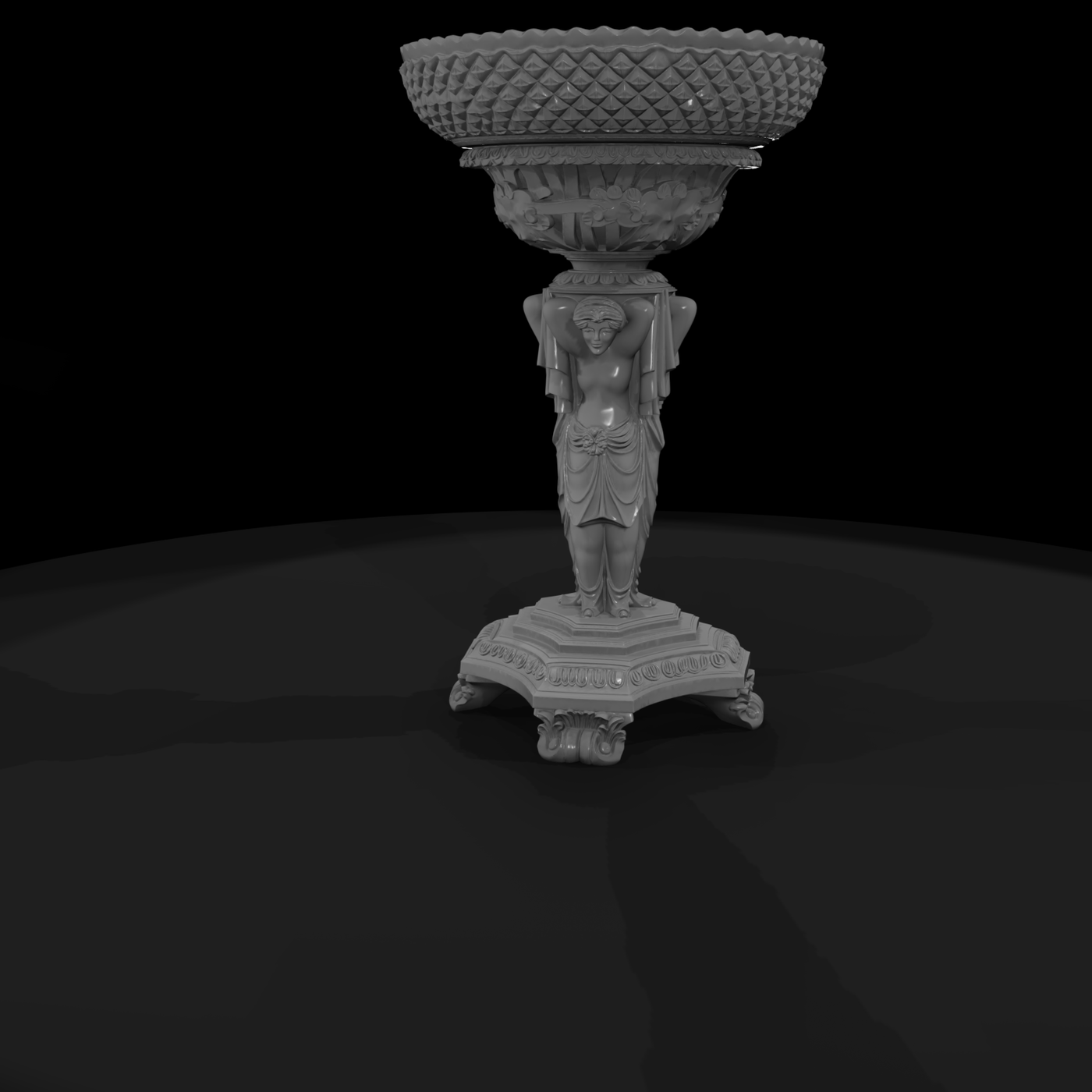 Neoclassical Caryatid Pedestal Compote