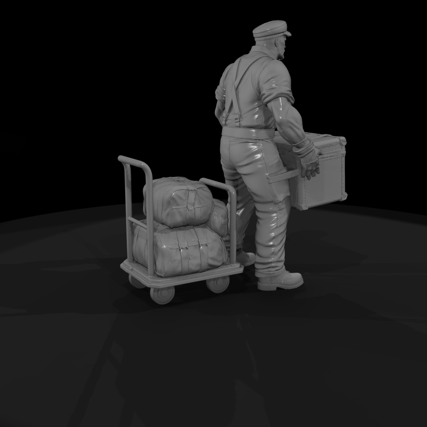 1950s Railroad Baggage Handler