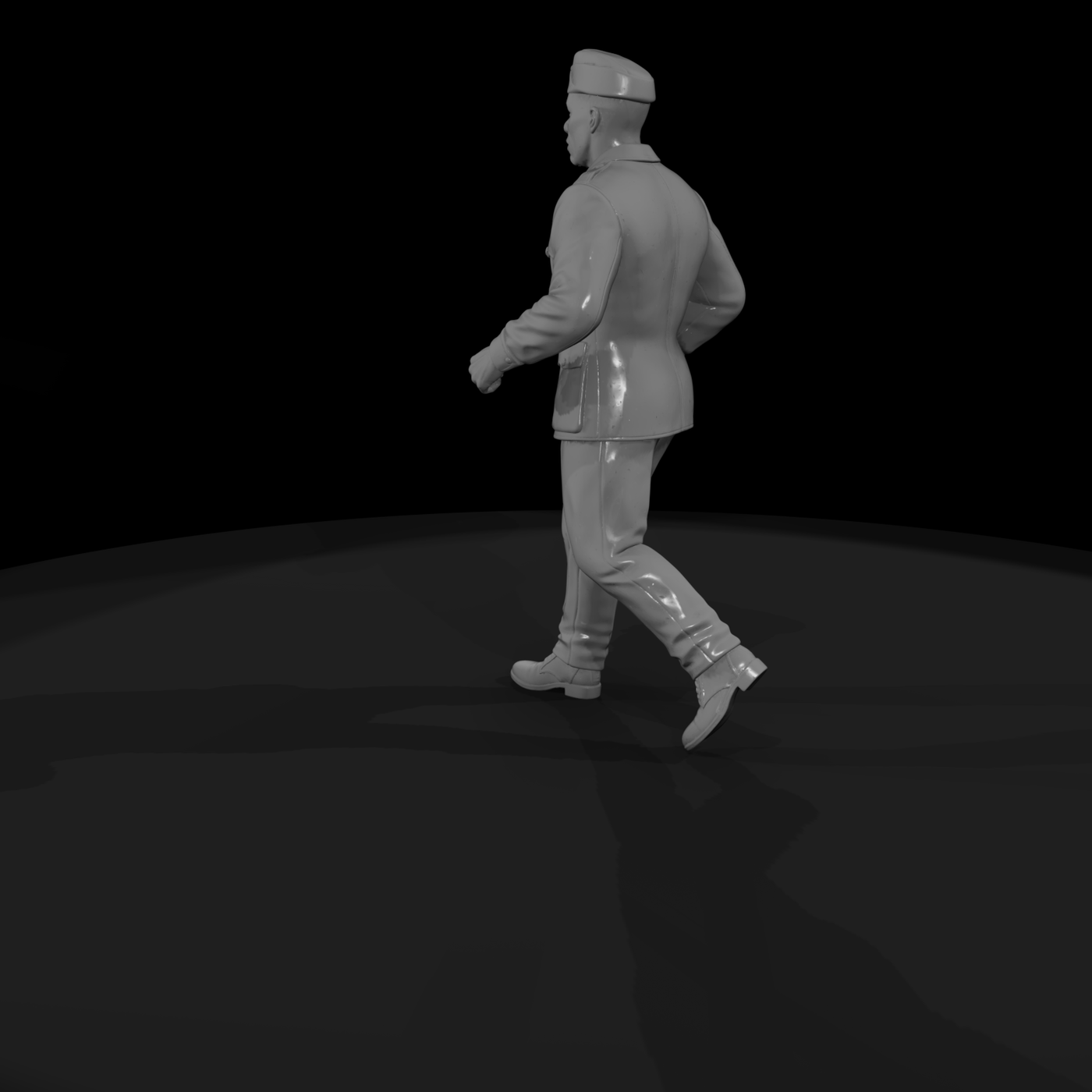 WWII American GI Walking