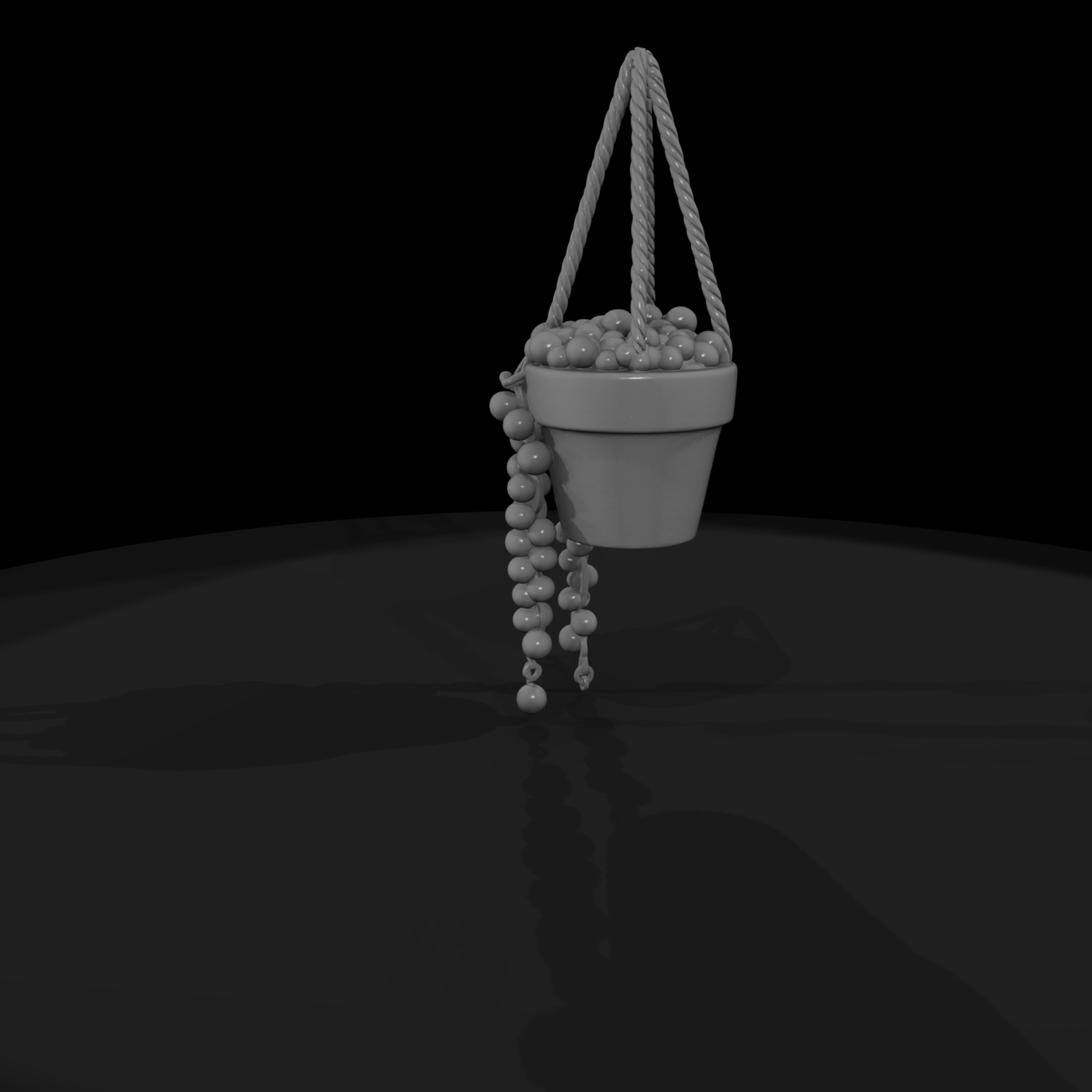 Stylized Hanging String Of Pearls Planter 3D Model