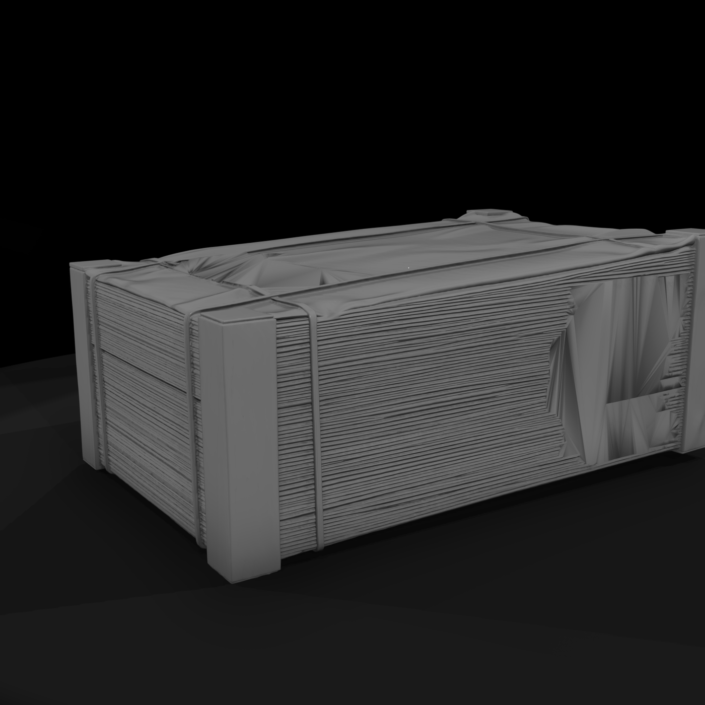 Realistic Bundled Steel Sheet Pallet 3D Asset Gnhp