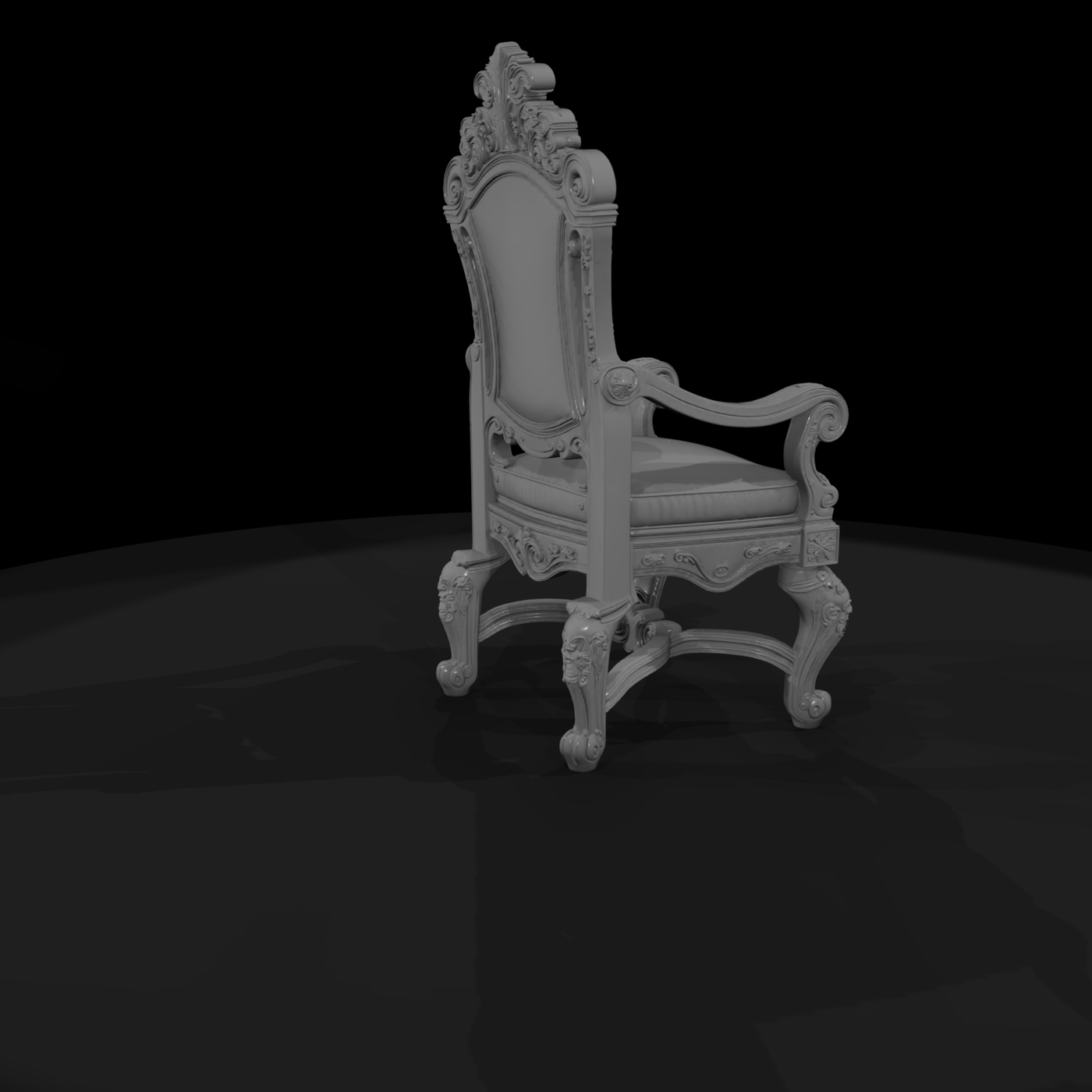 Baroque Throne Armchair — Ornate High-Back