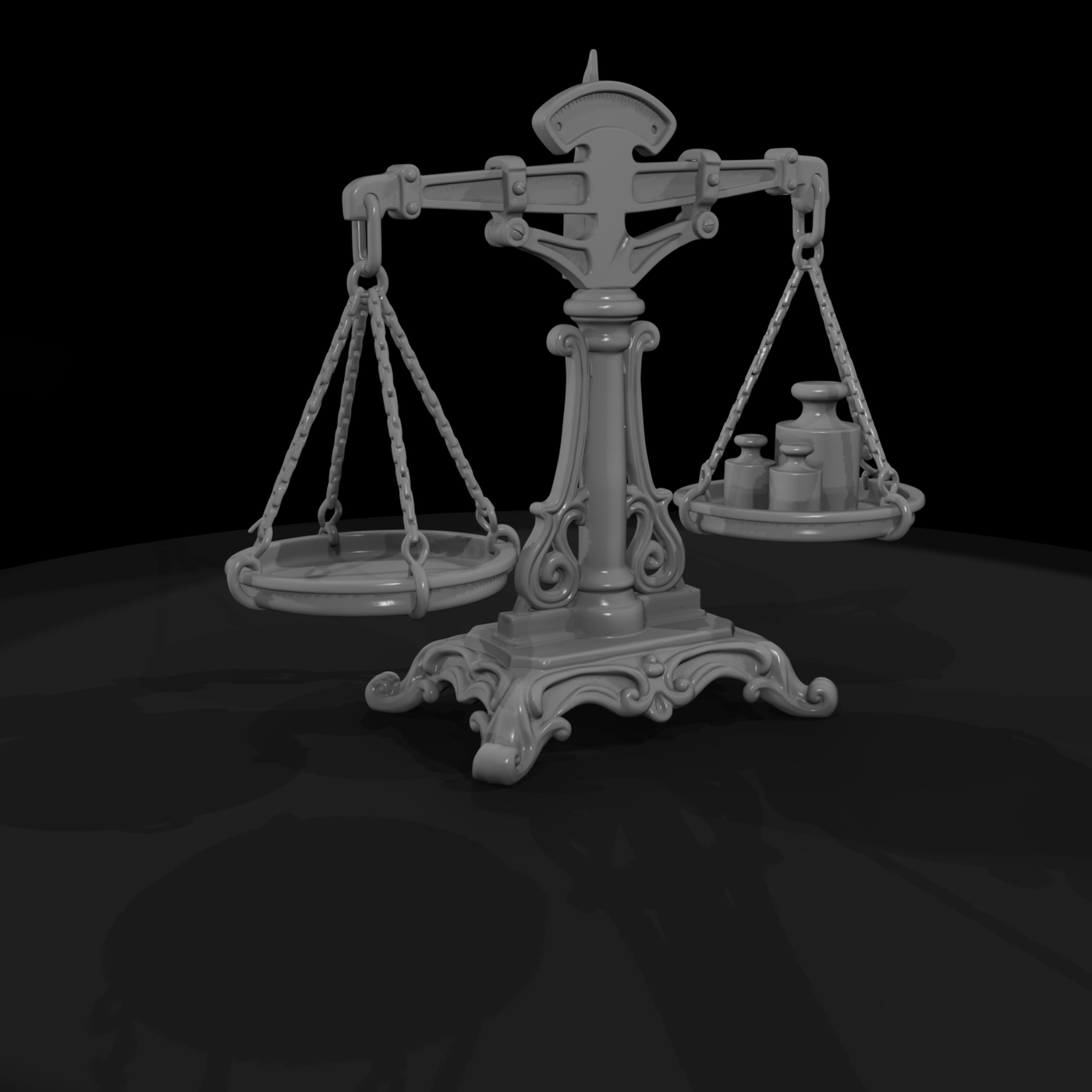 Balance Scale with Gold Weights