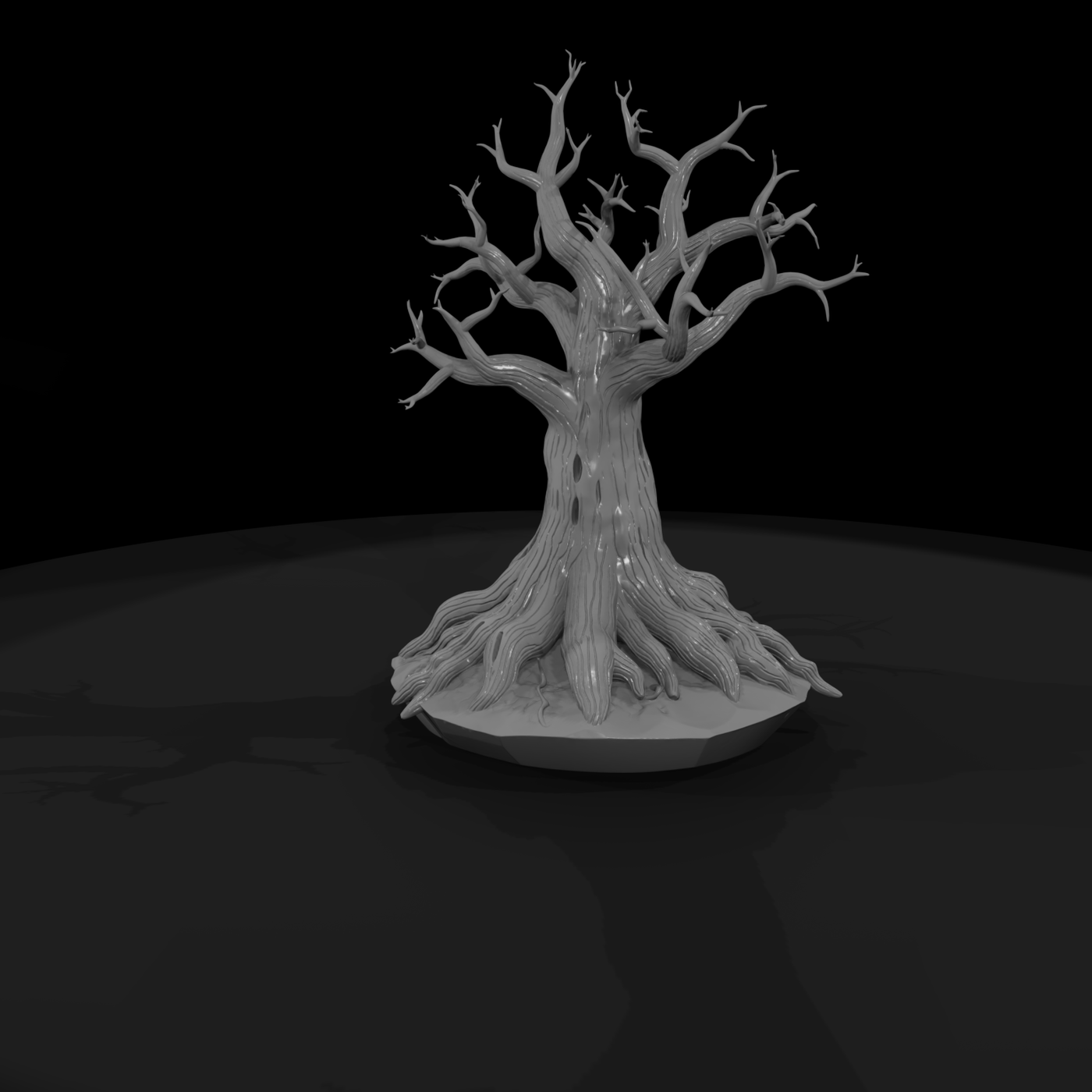Stylized Gnarled Dead Tree — Fantasy Terrain