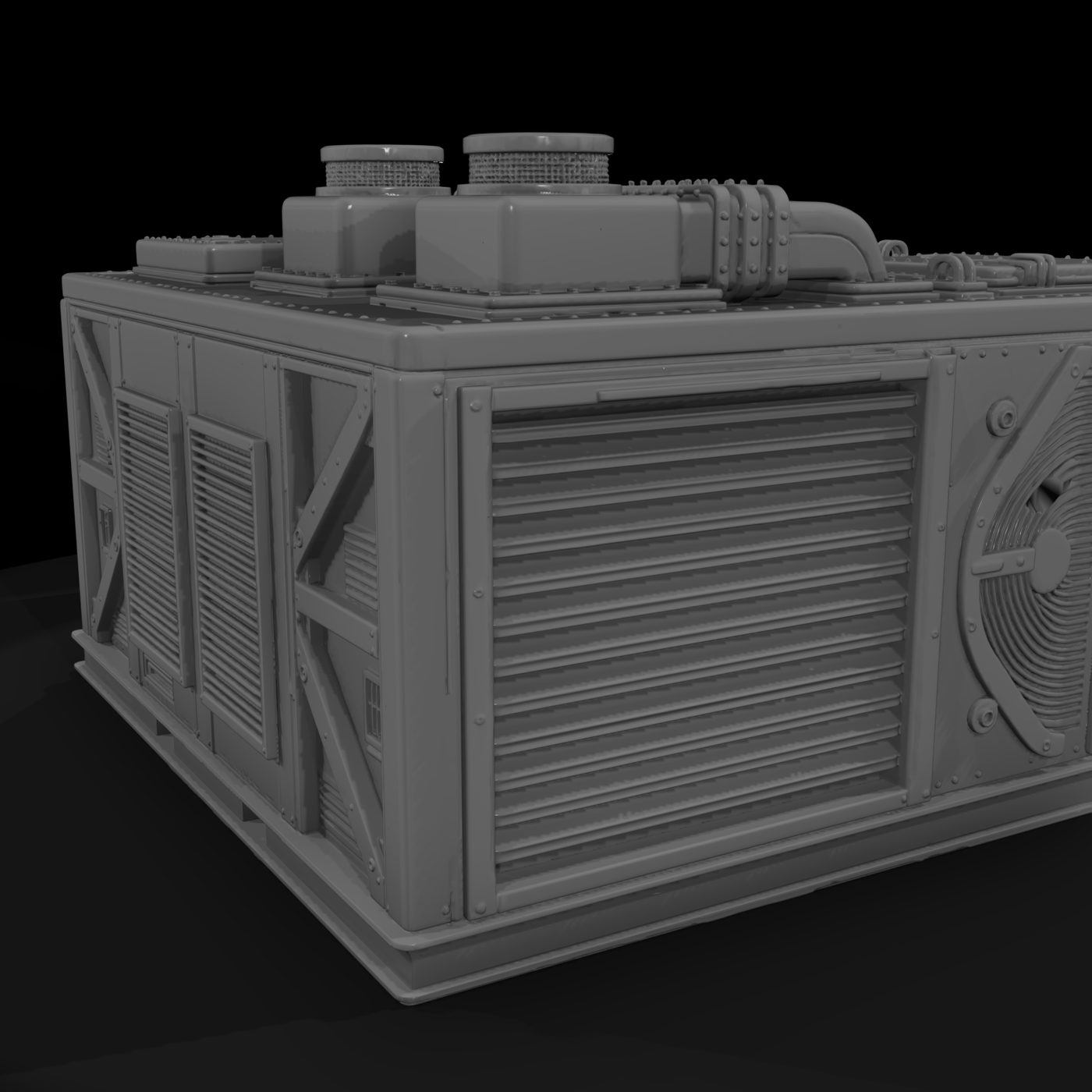 Rugged Industrial Tactical Hvac Unit 3D Model 9Bev