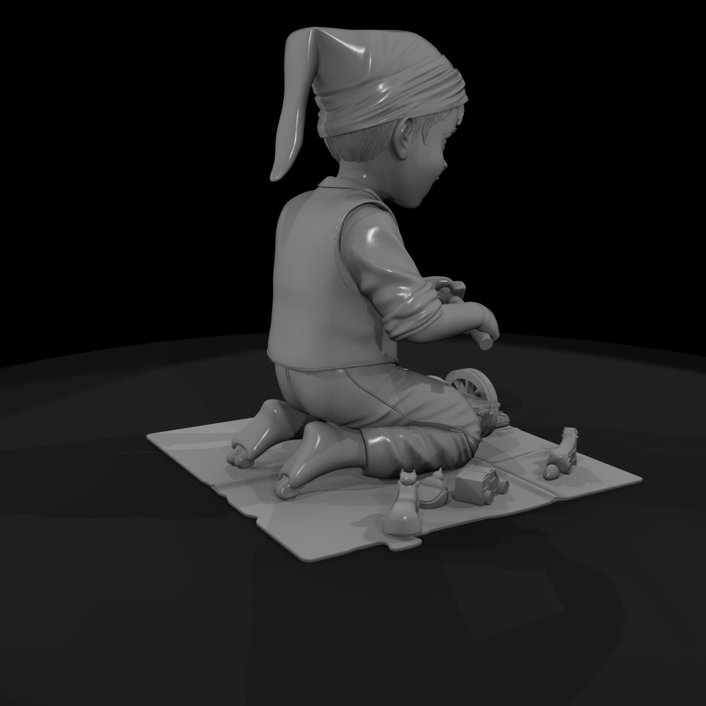 Stylized Farm Boy on Scenic Base