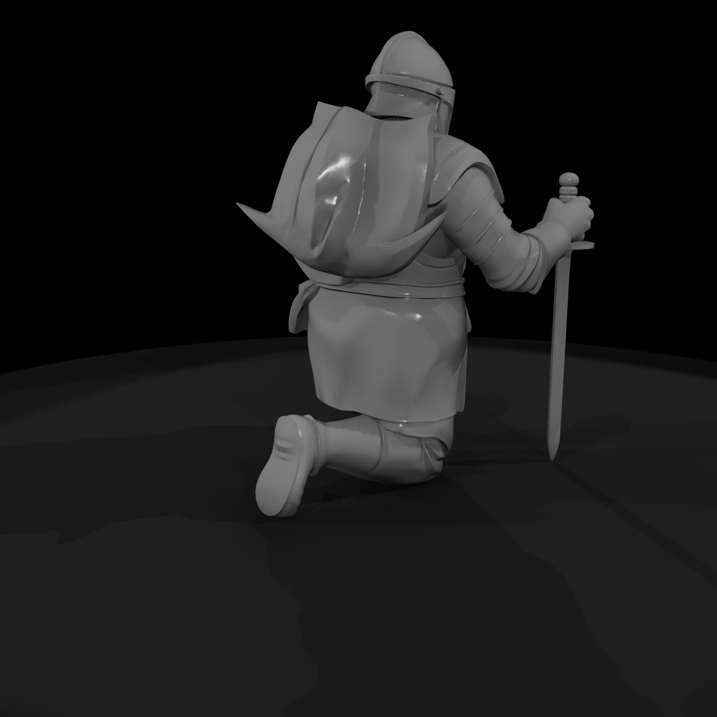 Stylized Seated Medieval Knight
