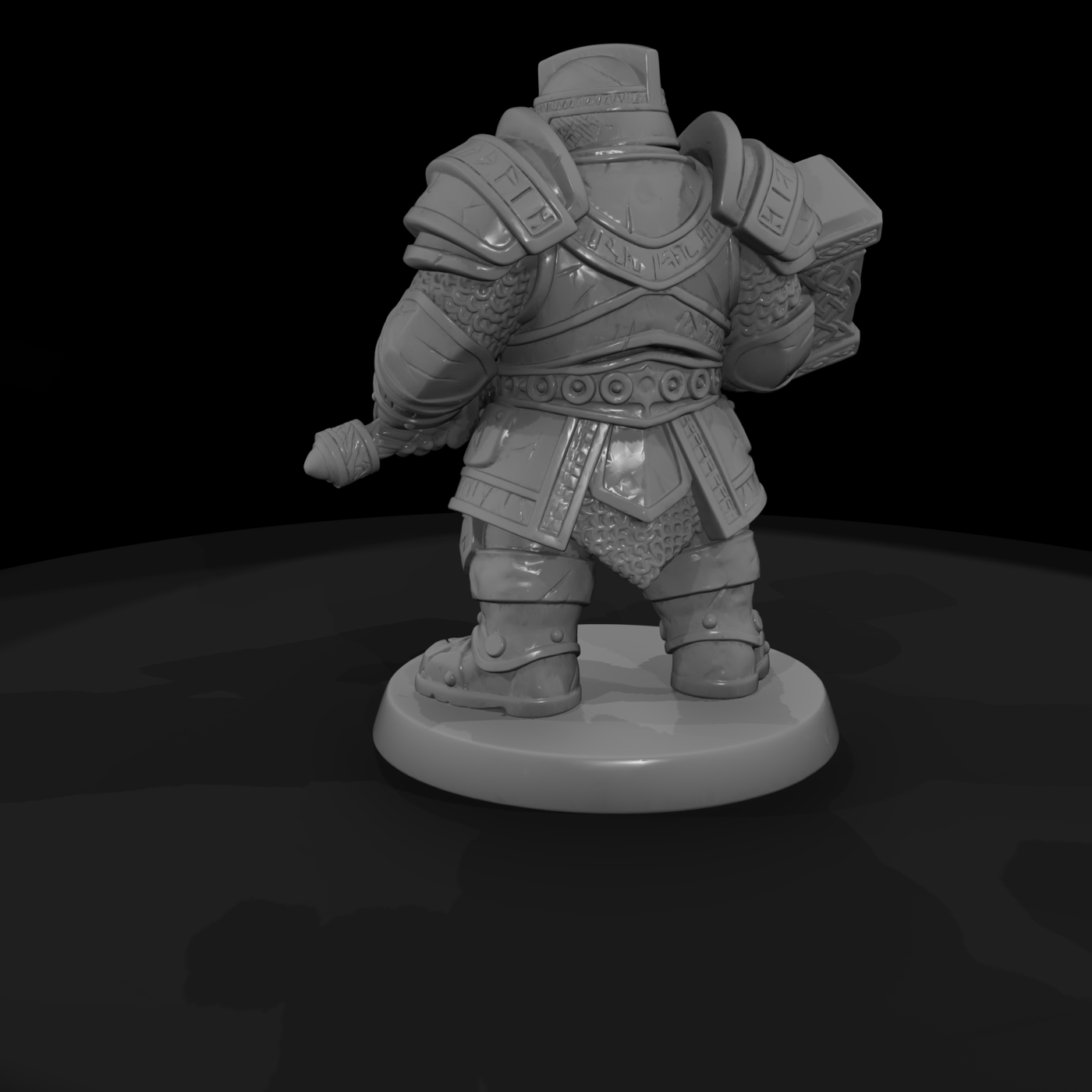 Armored Dwarf Warrior with Warhammer