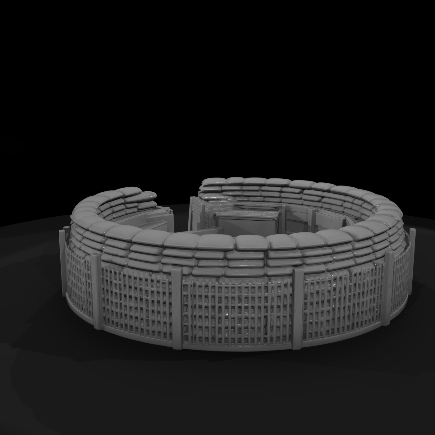 Mil 024 Ww2 England Sandbagged Aa Emplacement