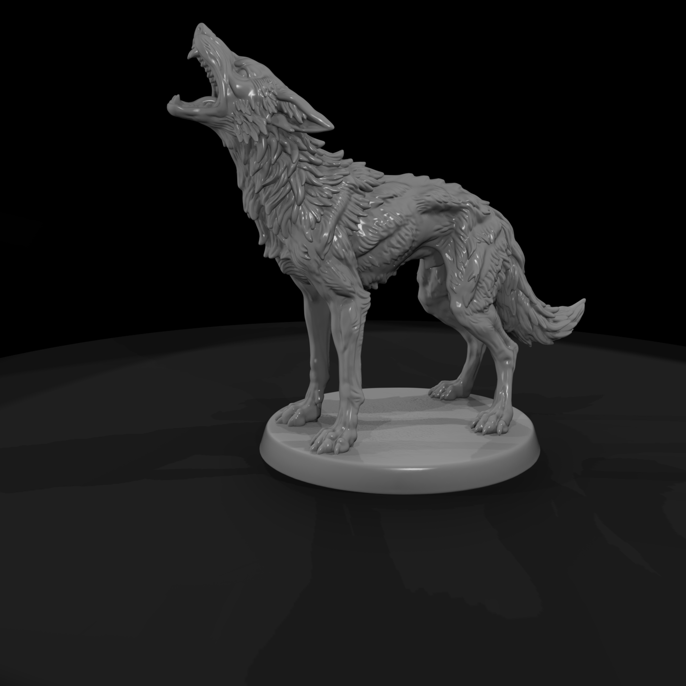 Howling Grey Wolf