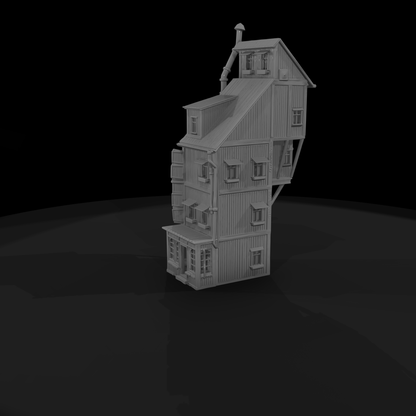 20260612 Rustic Multi Story Model Building Fa69552