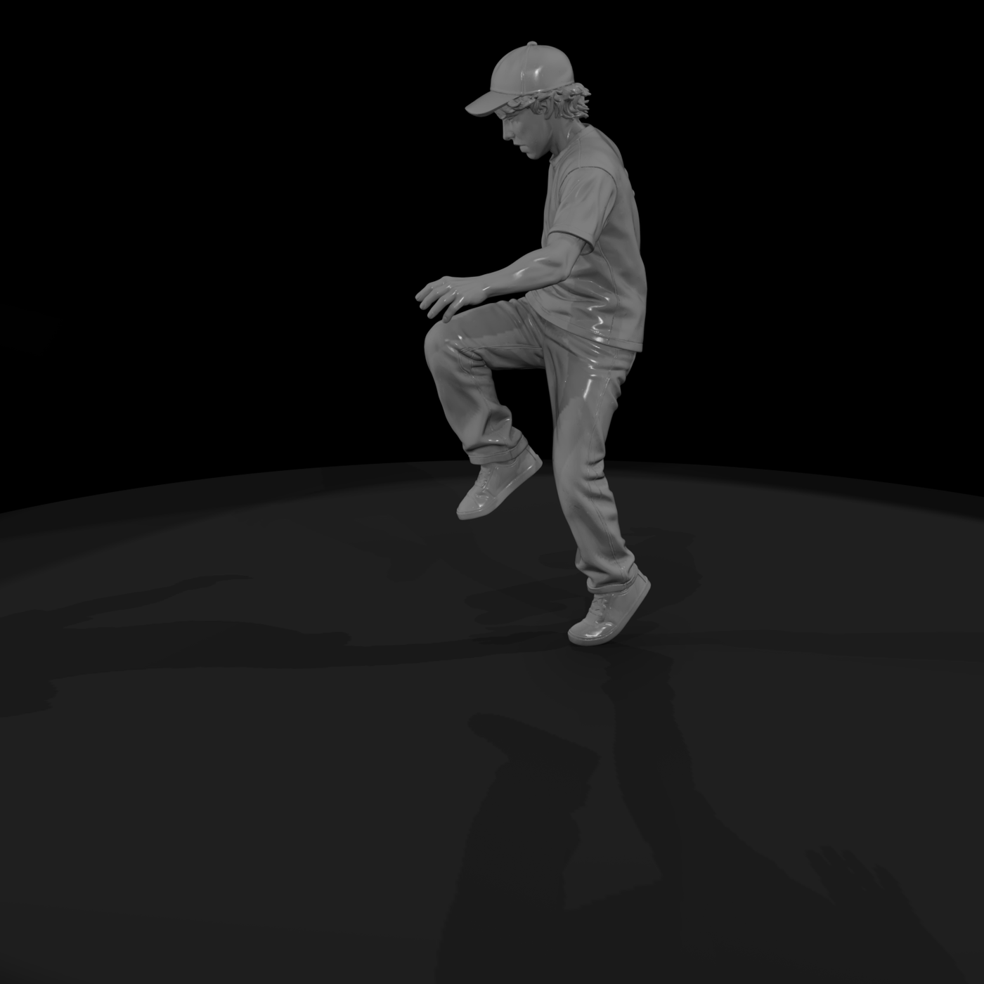 Hacky Sack Player Mid-Kick