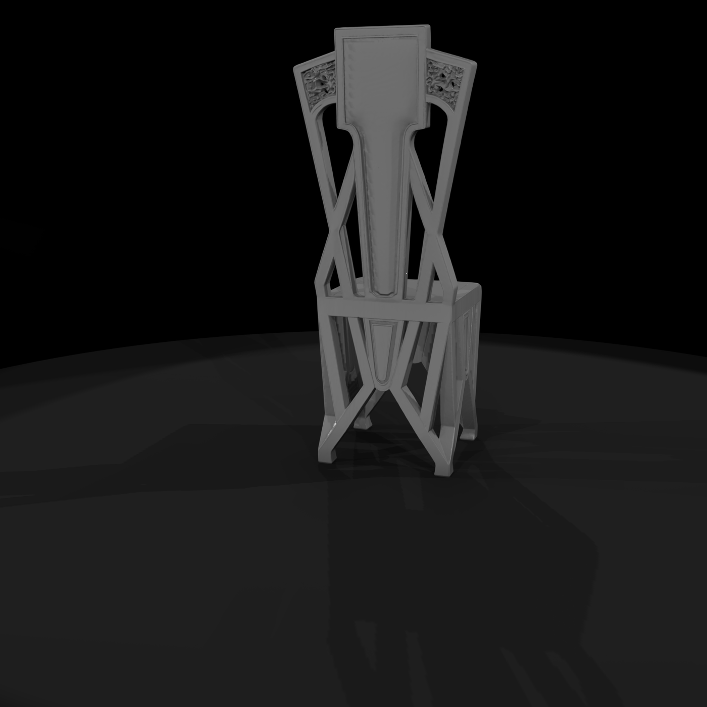 Art Nouveau High-Back Chair