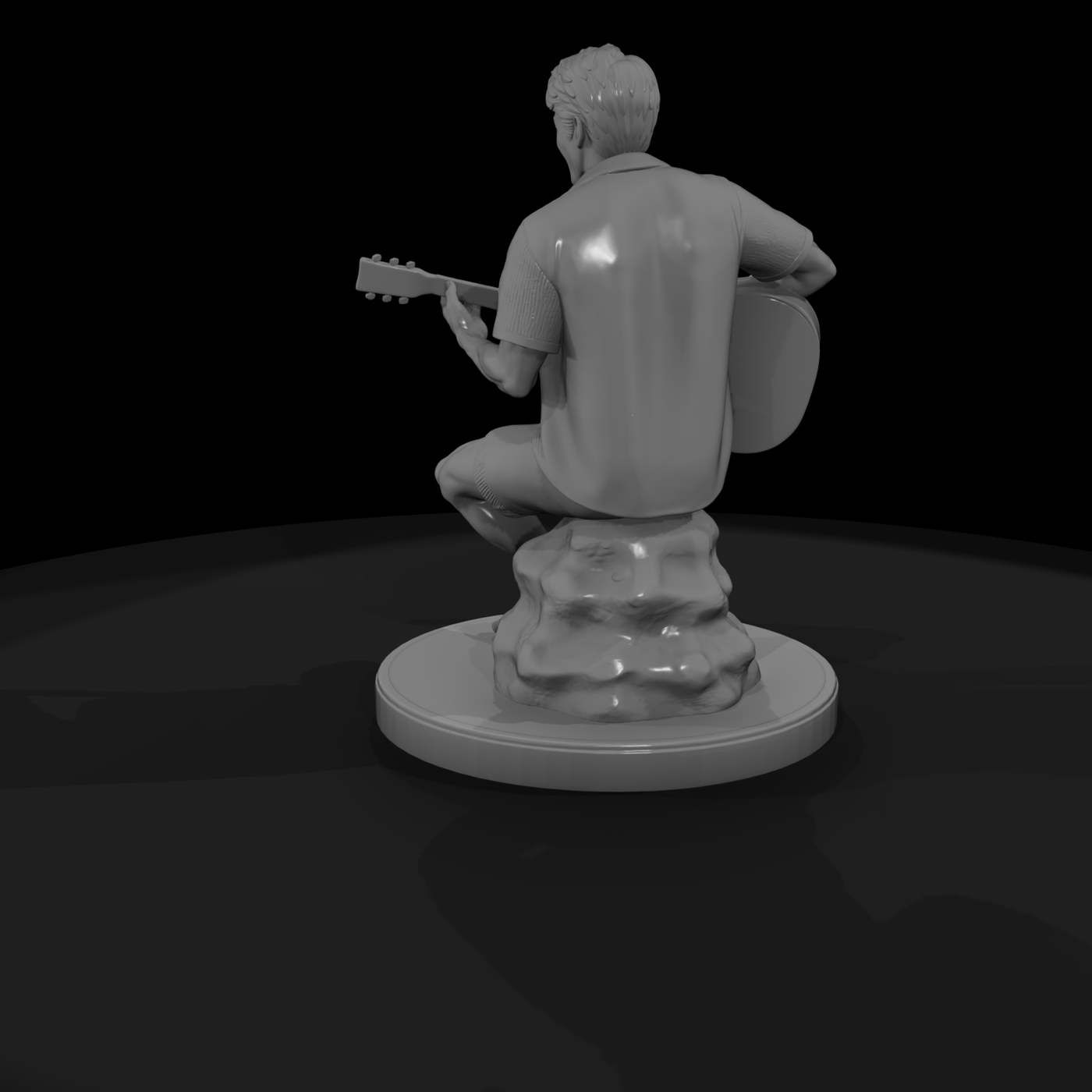 Bch 014 Man Beach Guitarist