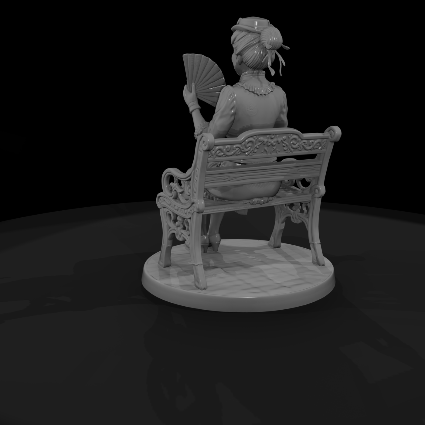 Cir 100 Customer Lady On A Bench