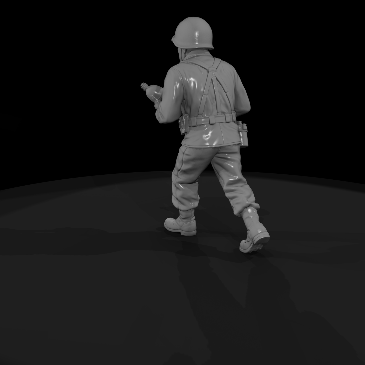 WWII Army Rifleman Advancing