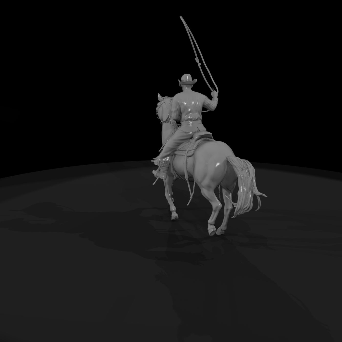 Cowboy on Palomino Horse