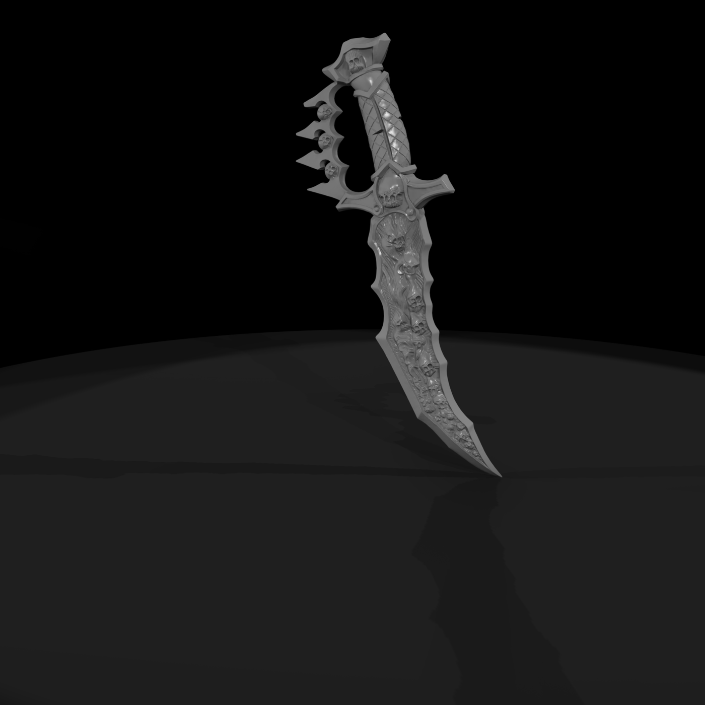 Ornate Gothic Skull Dagger — Fantasy Prop