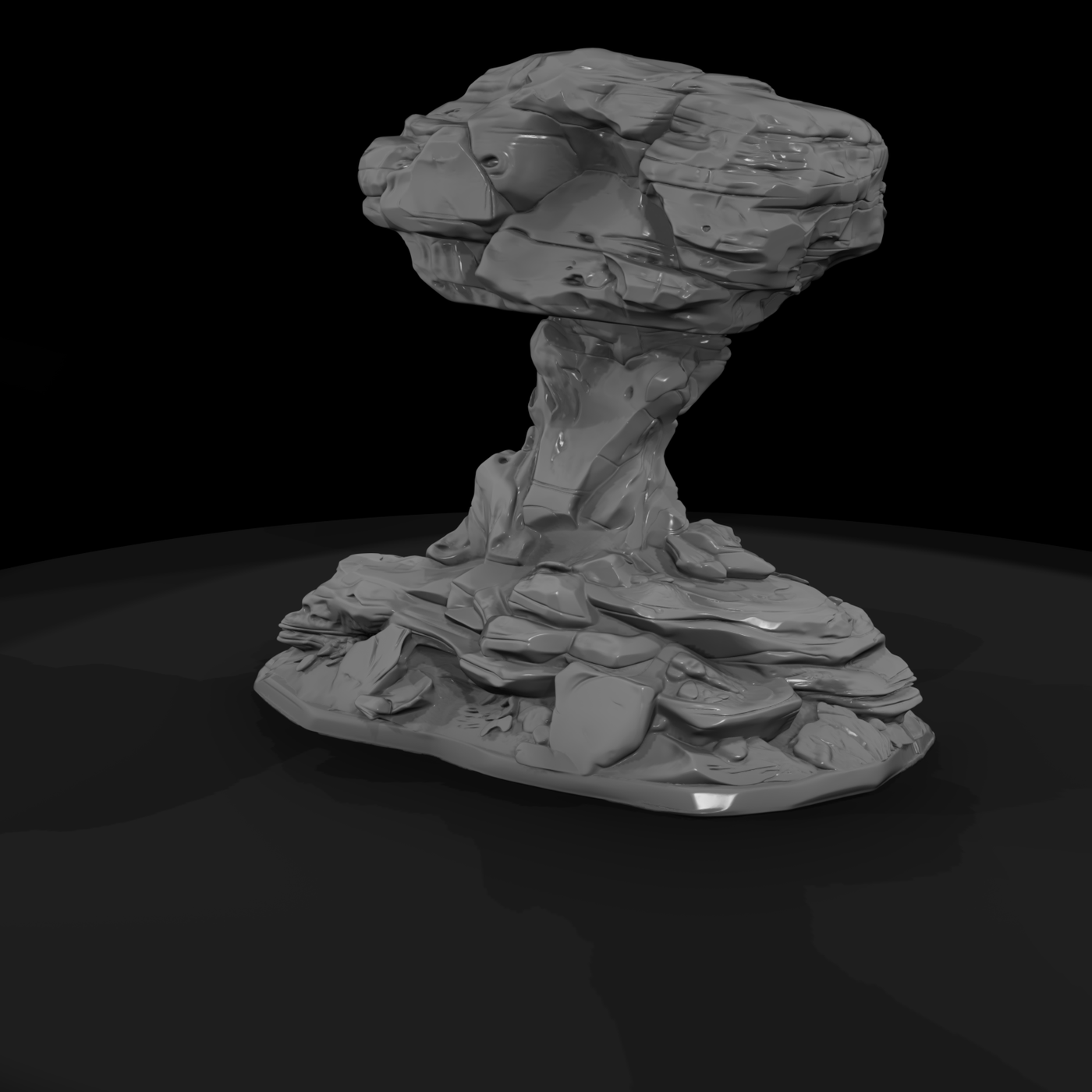 Glowing Crystal Rock Outcrop