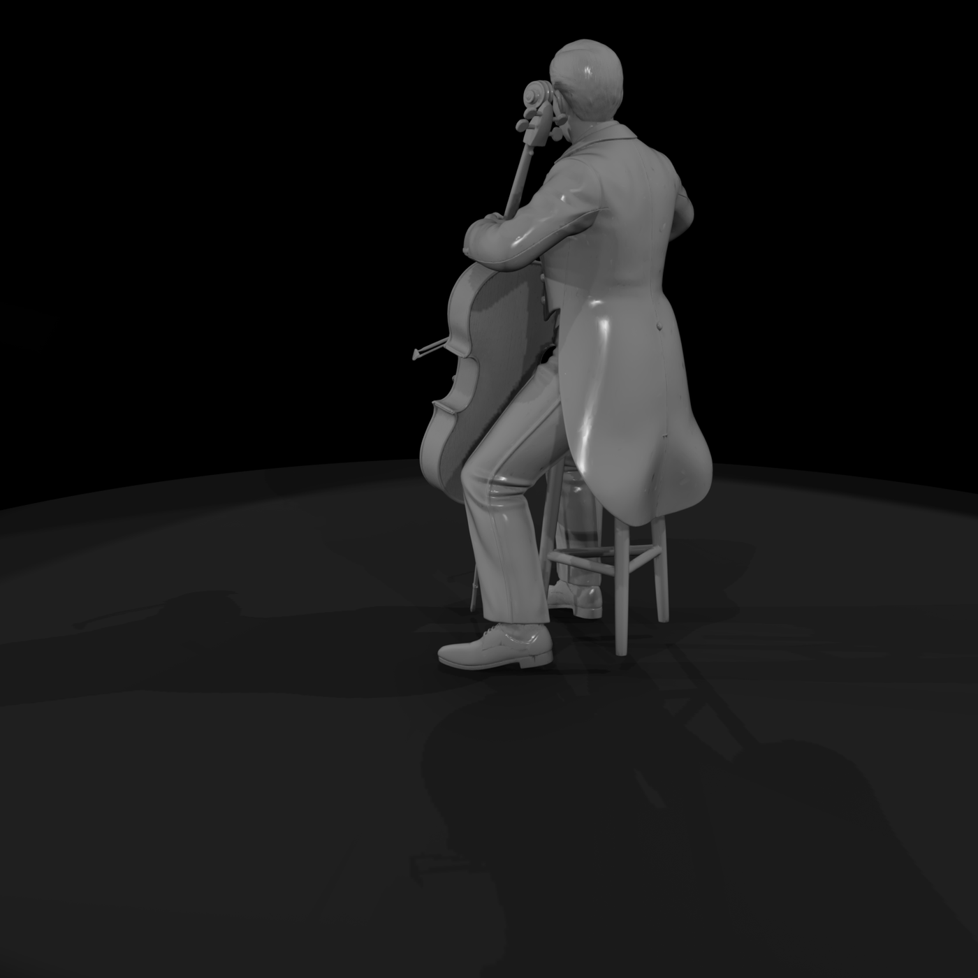 0182 Musician Cellist Seated