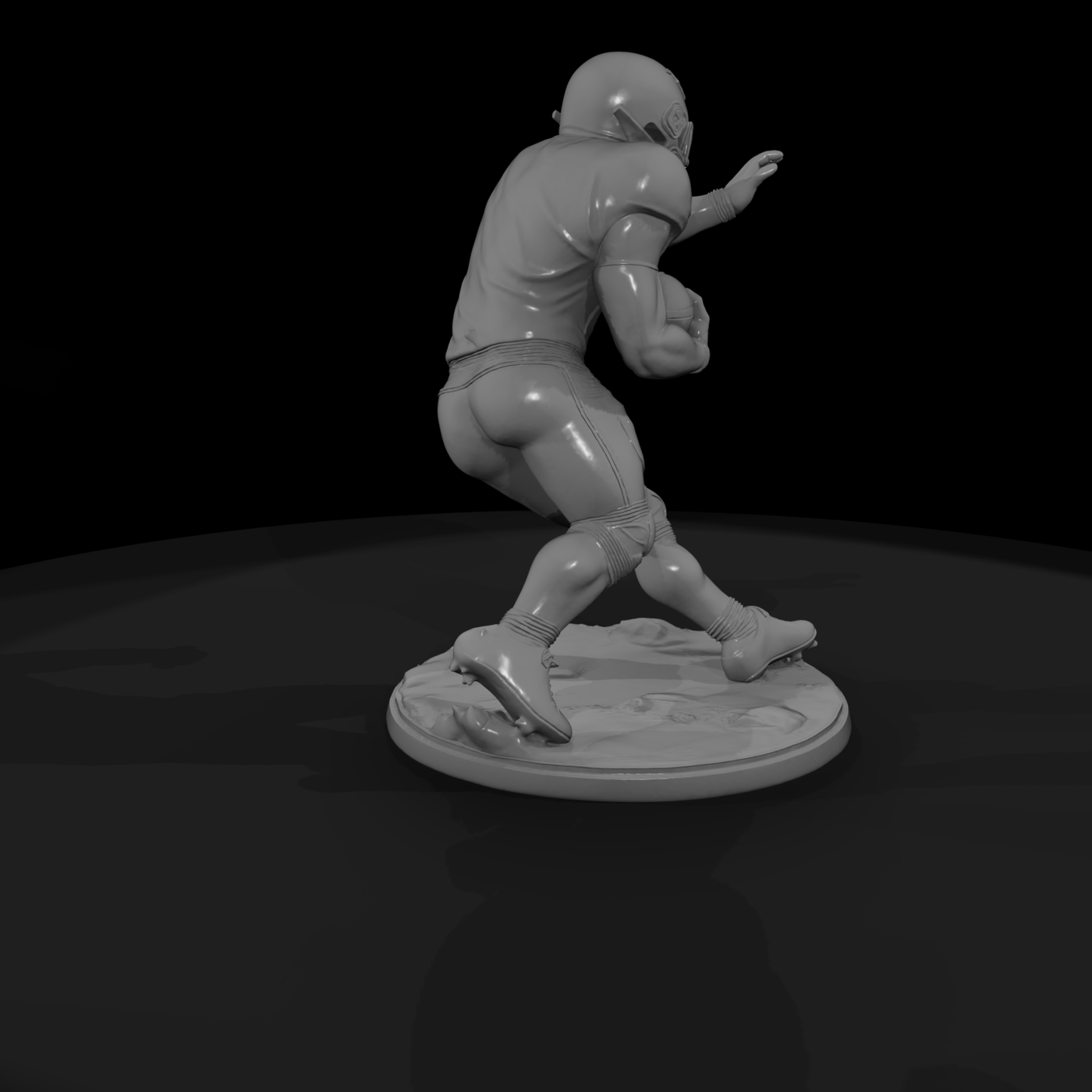 Low Poly American Football Player 3D Statue Fditku