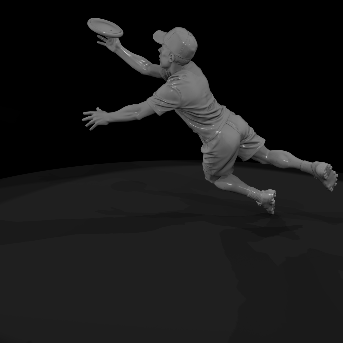 Diving Ultimate Frisbee Player