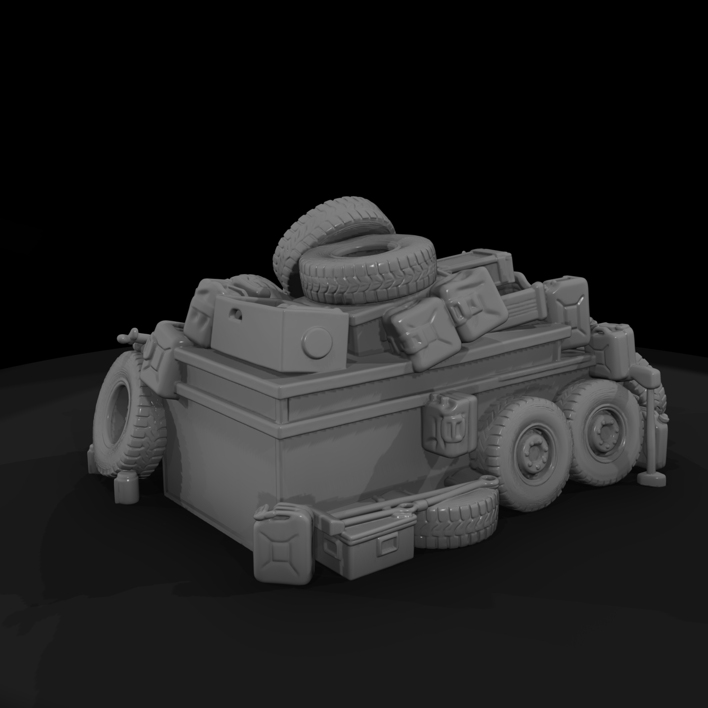 Mil 279 Modern Desert Tire Parts Pile