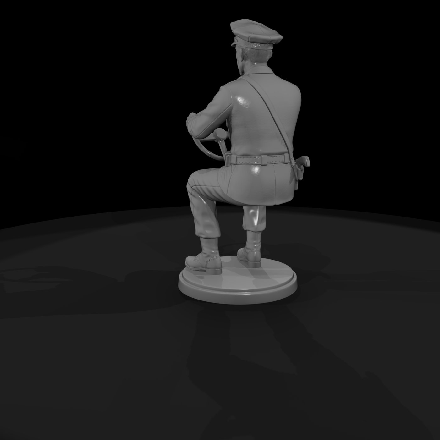 1950s City Police Officer Driving