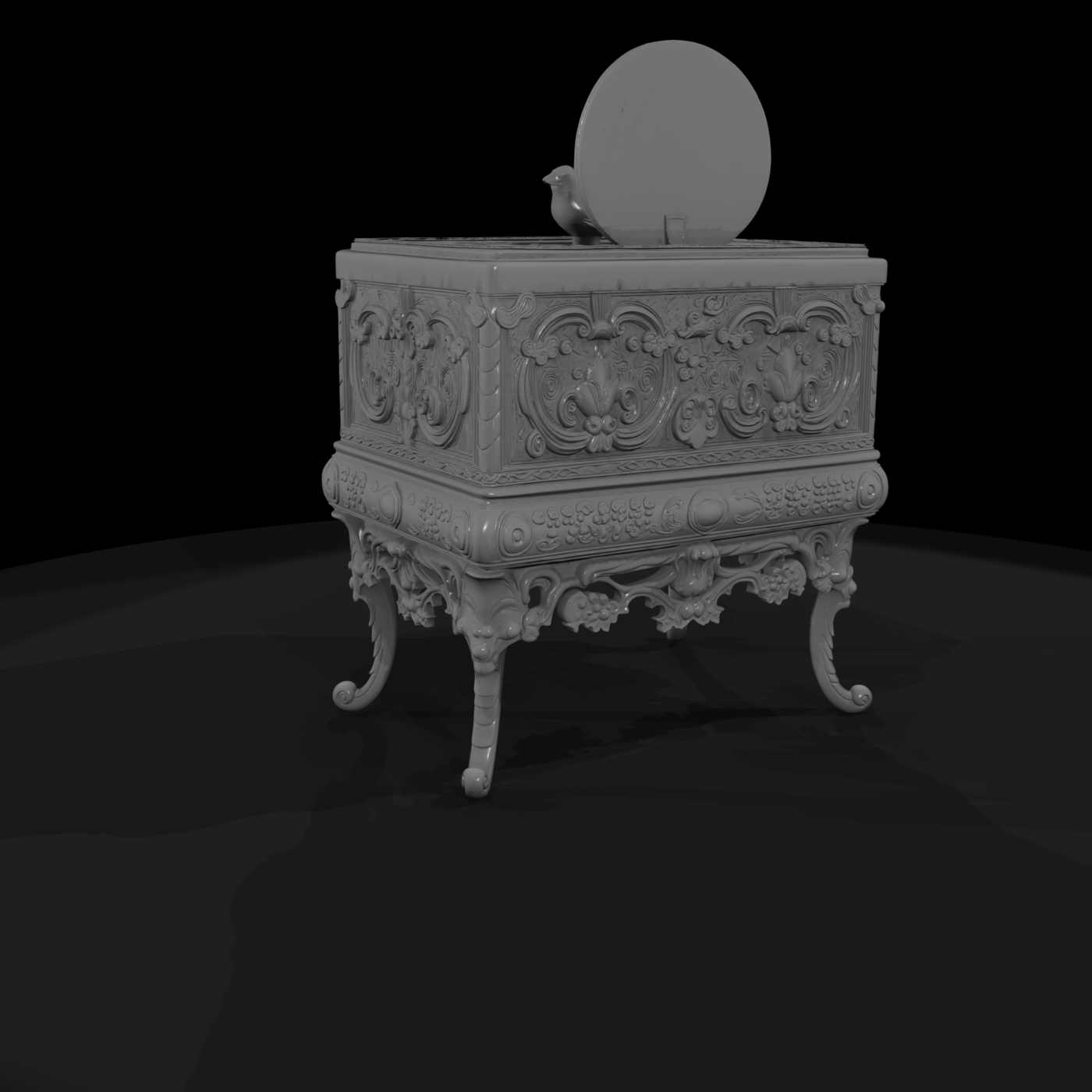 Baroque Singing Bird Jewelry Box