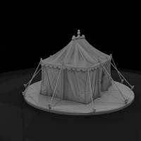 Medieval Blue and Gold Pavilion Tent — thumbnail 6