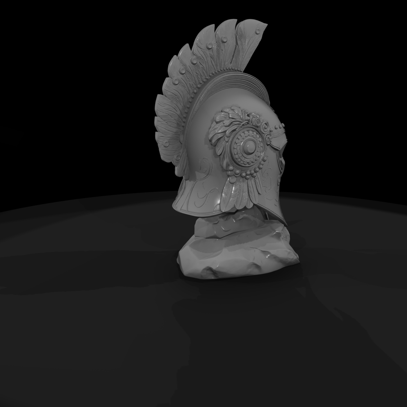 Ornate Greek Hoplite Helmet Bust ( Display)