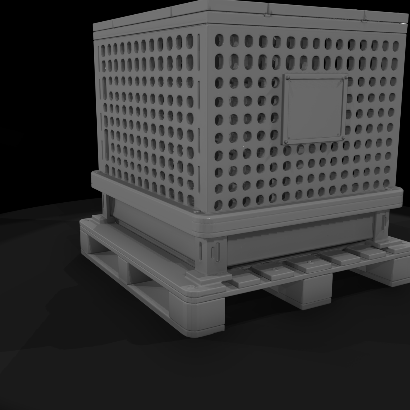 Hazard Drum Storage Crate on Pallet — Industrial