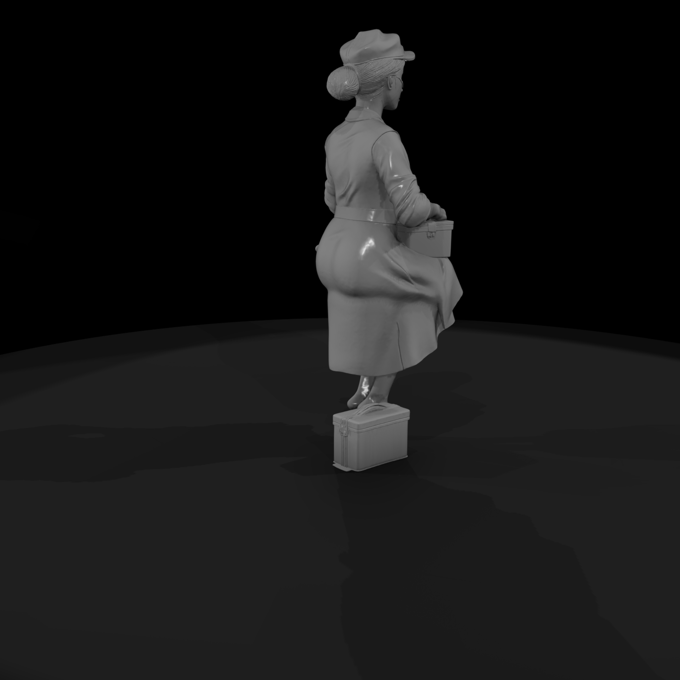 Stylized Seated Canteen Worker
