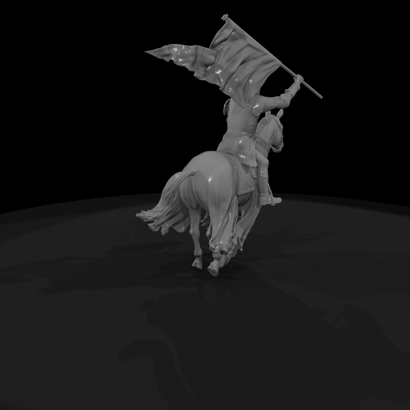 Knight on Galloping Horse — Mounted