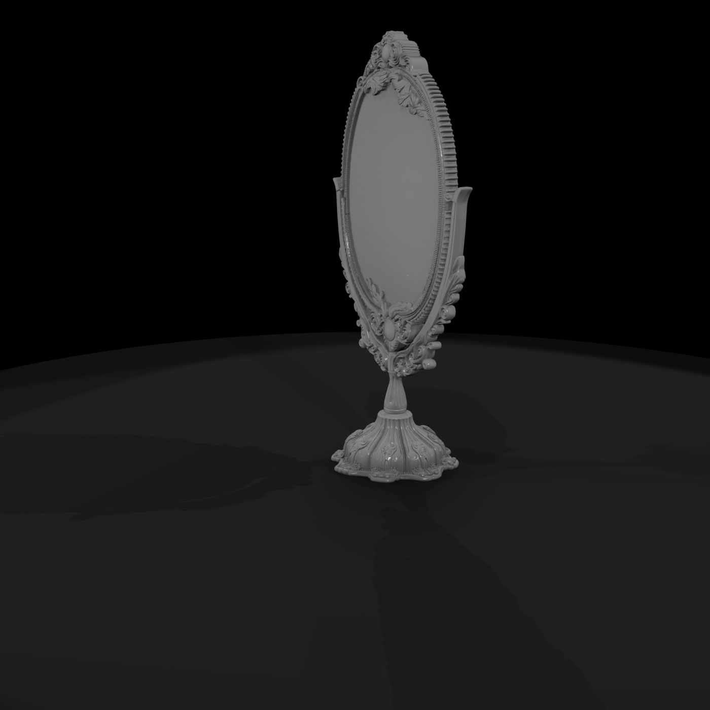 Baroque oval vanity mirror