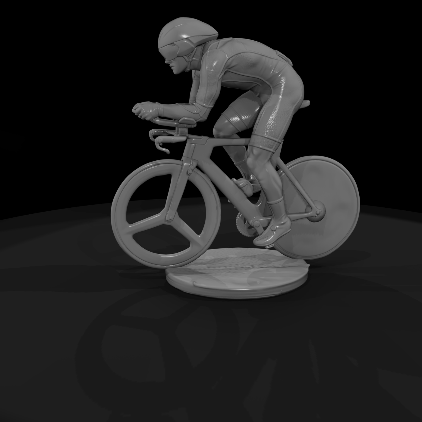Time Trial Cyclist in Aero Tuck