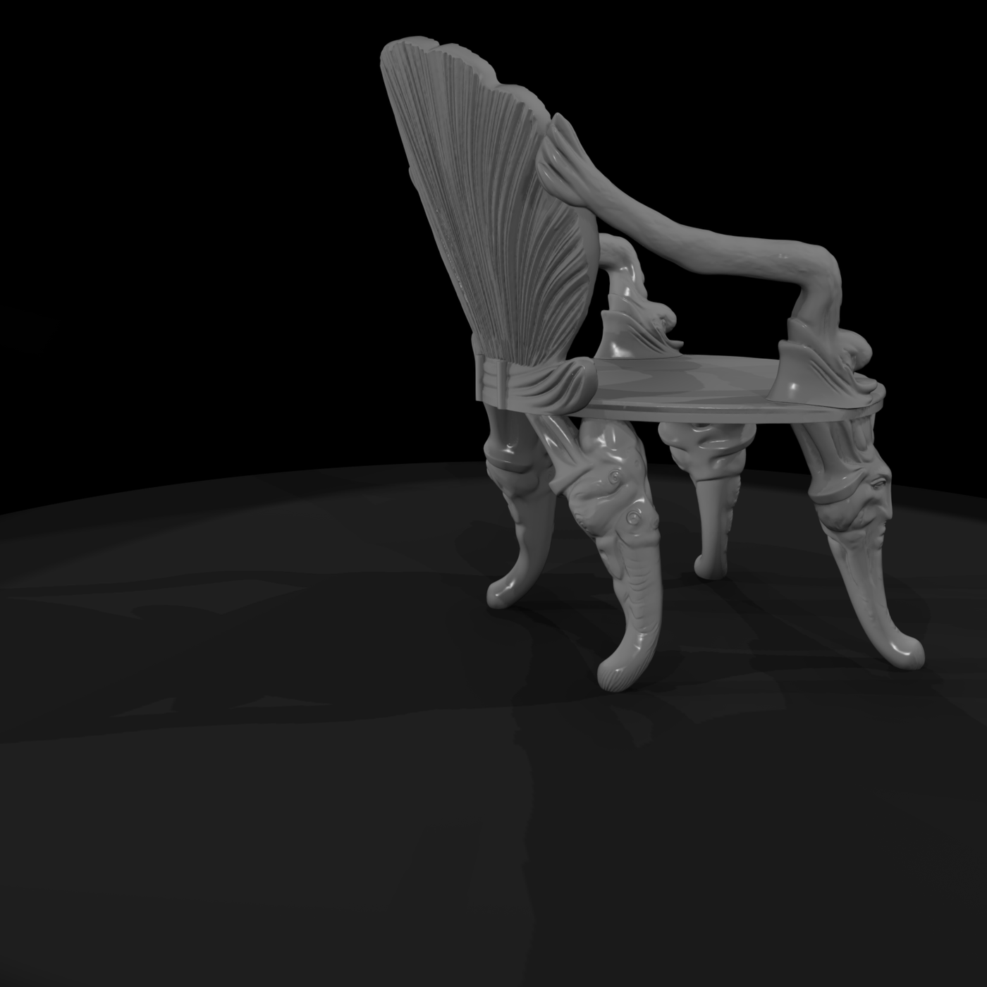 Surreal Sculpted Shell Armchair — Armchair