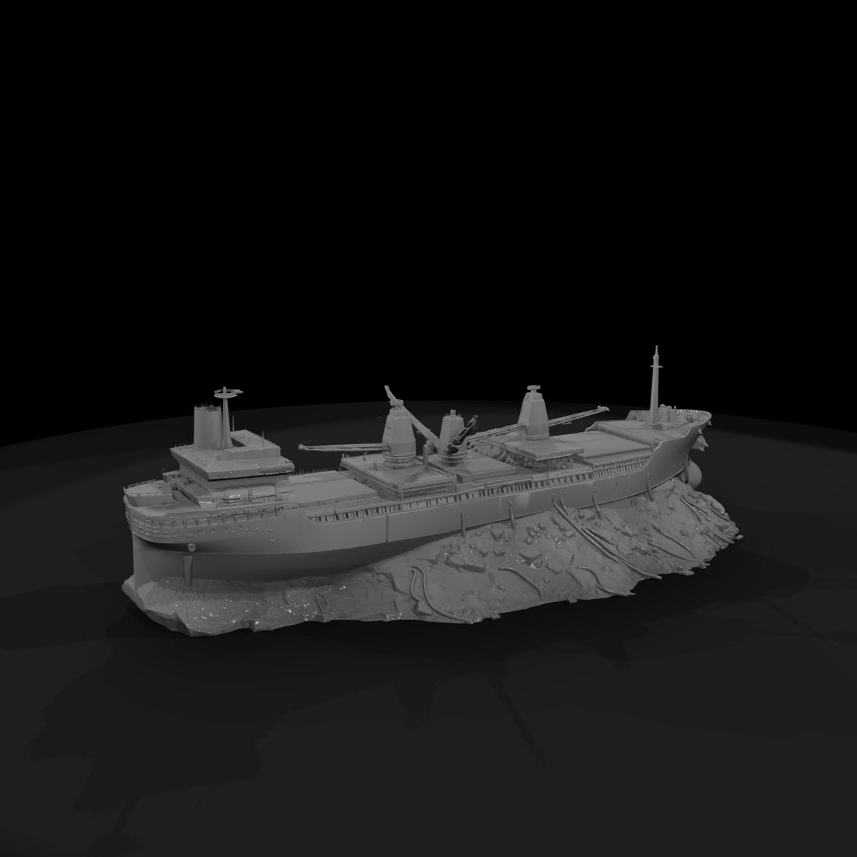 stylized-beached-cargo-ship-diorama-kit-ho-1-87-compatible-871105