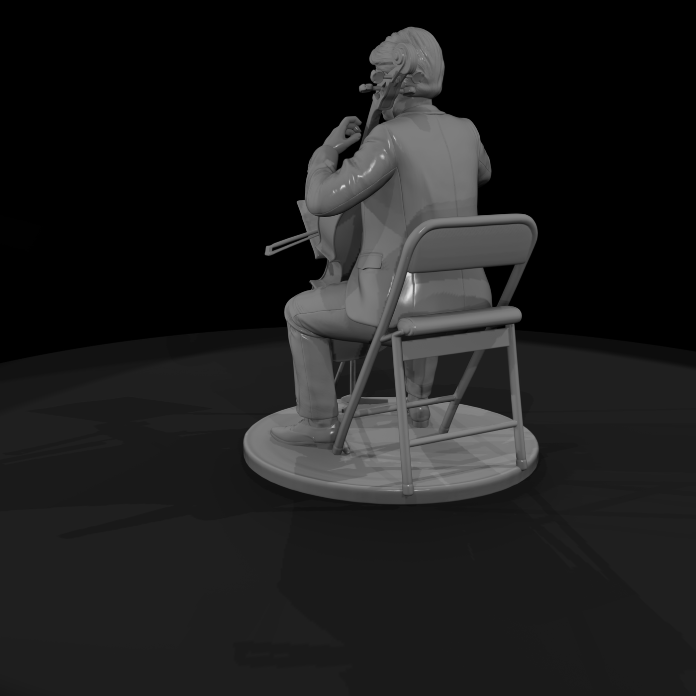 Seated Cellist with Music Stand