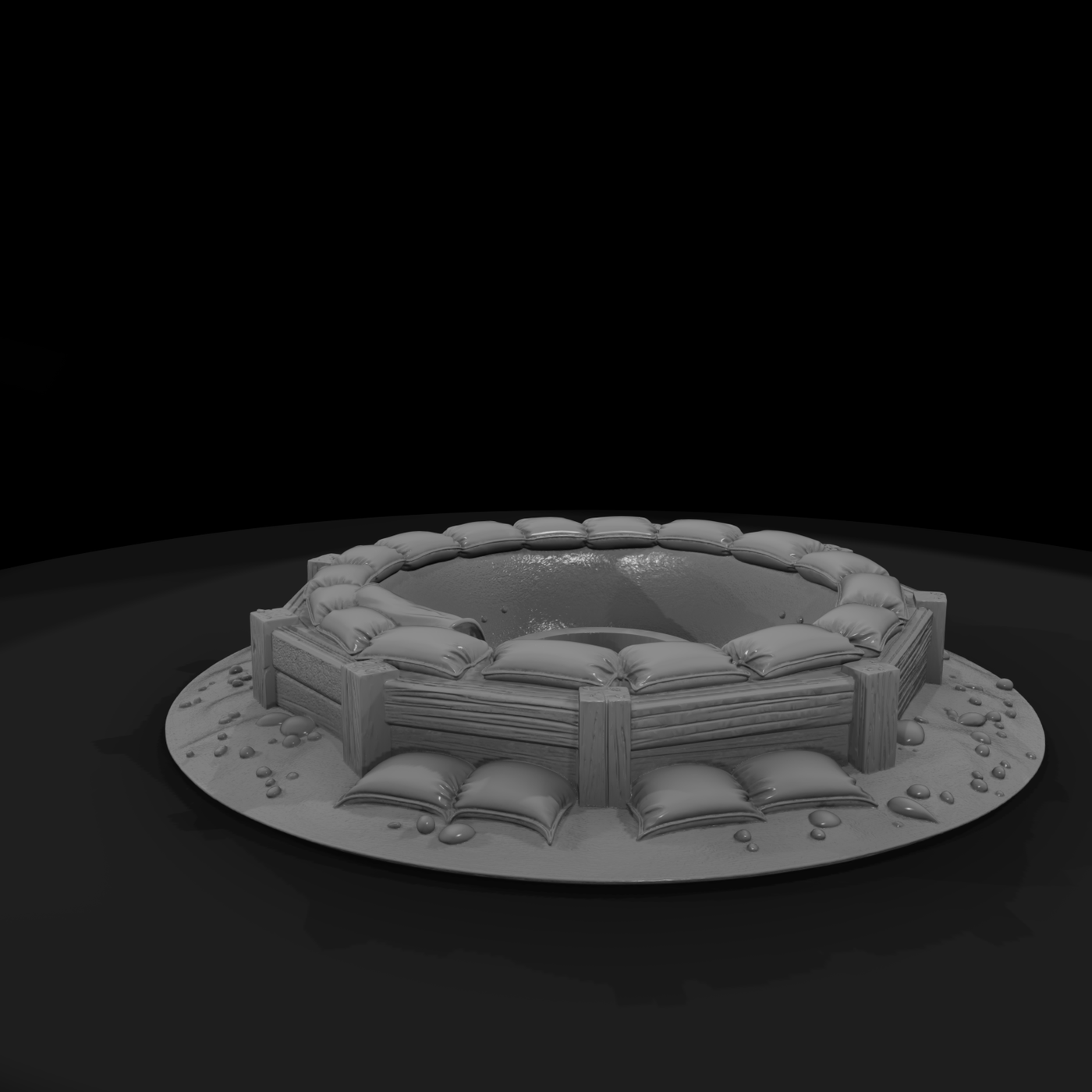 Sandbag Fortified Fire Pit Bunker