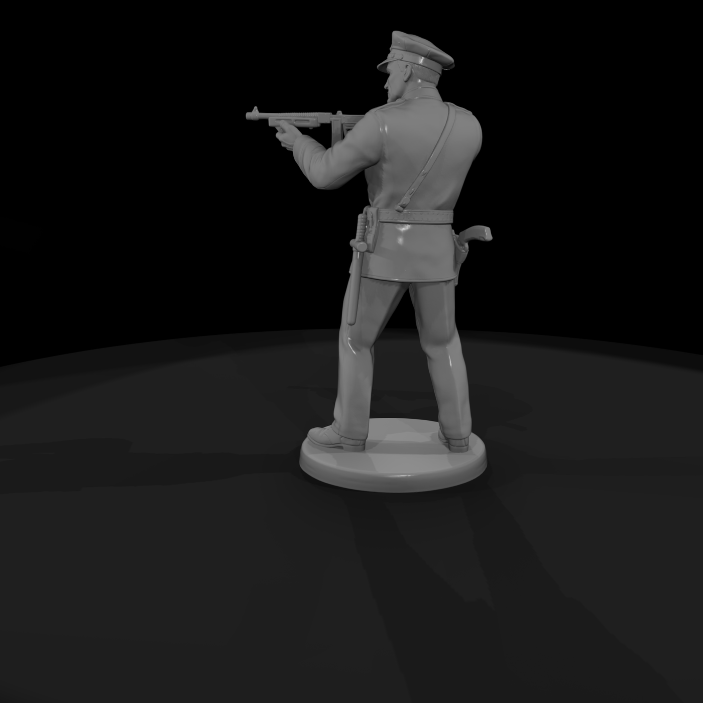 1920s Police Officer with Submachine Gun