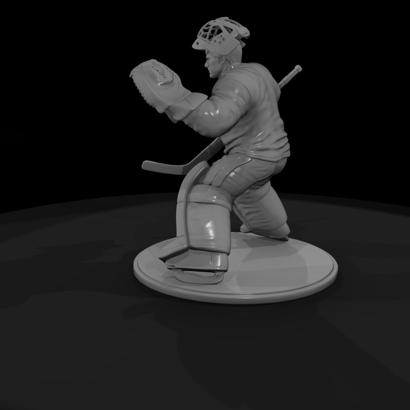 Ice Hockey Goalie in Ready Stance
