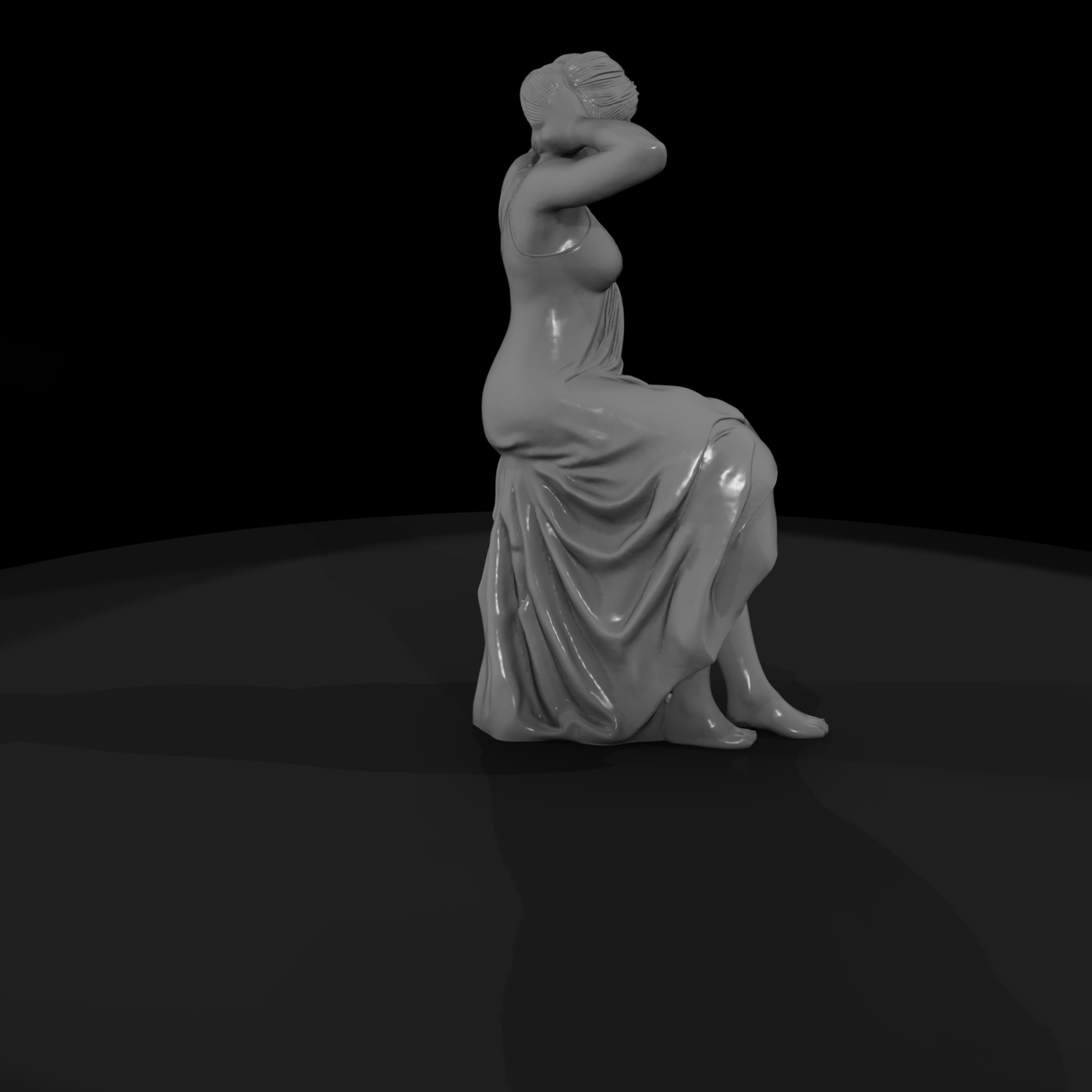 Seated Classical Female Sculpture