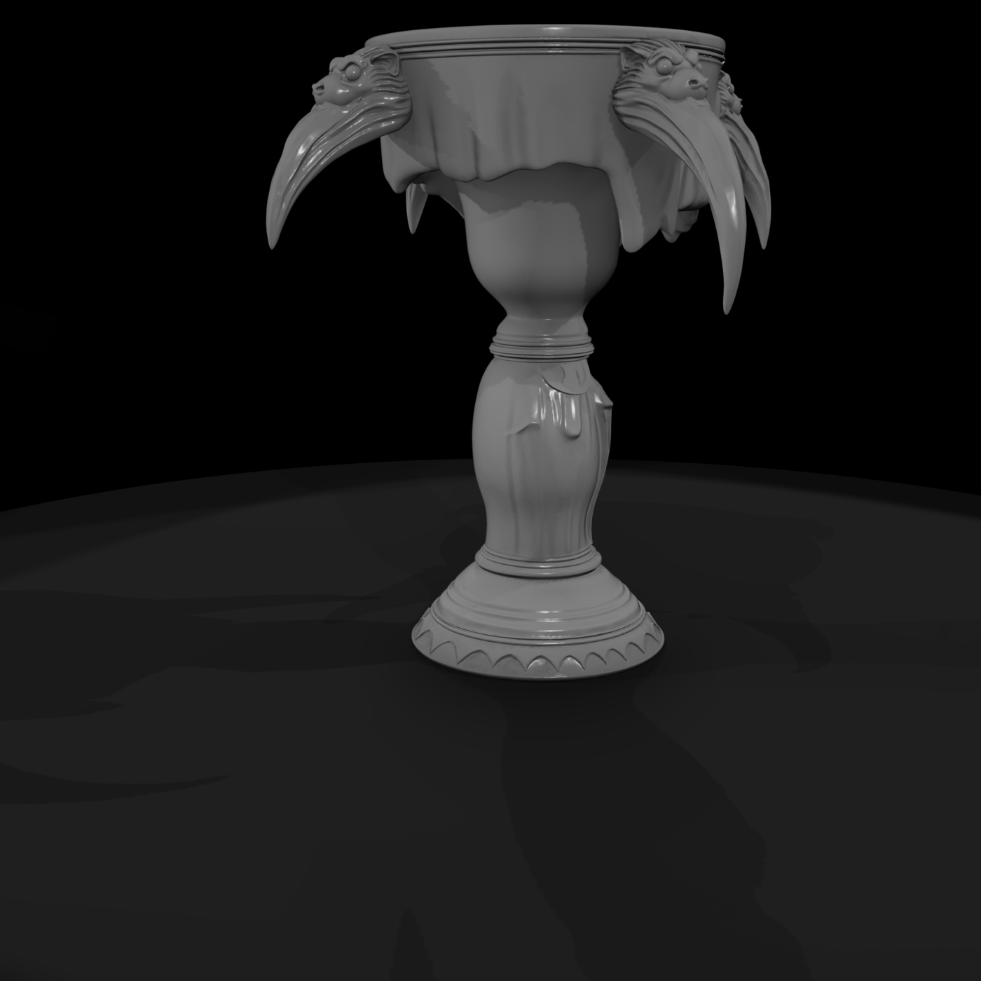 Gothic Gargoyle Pedestal Side Table