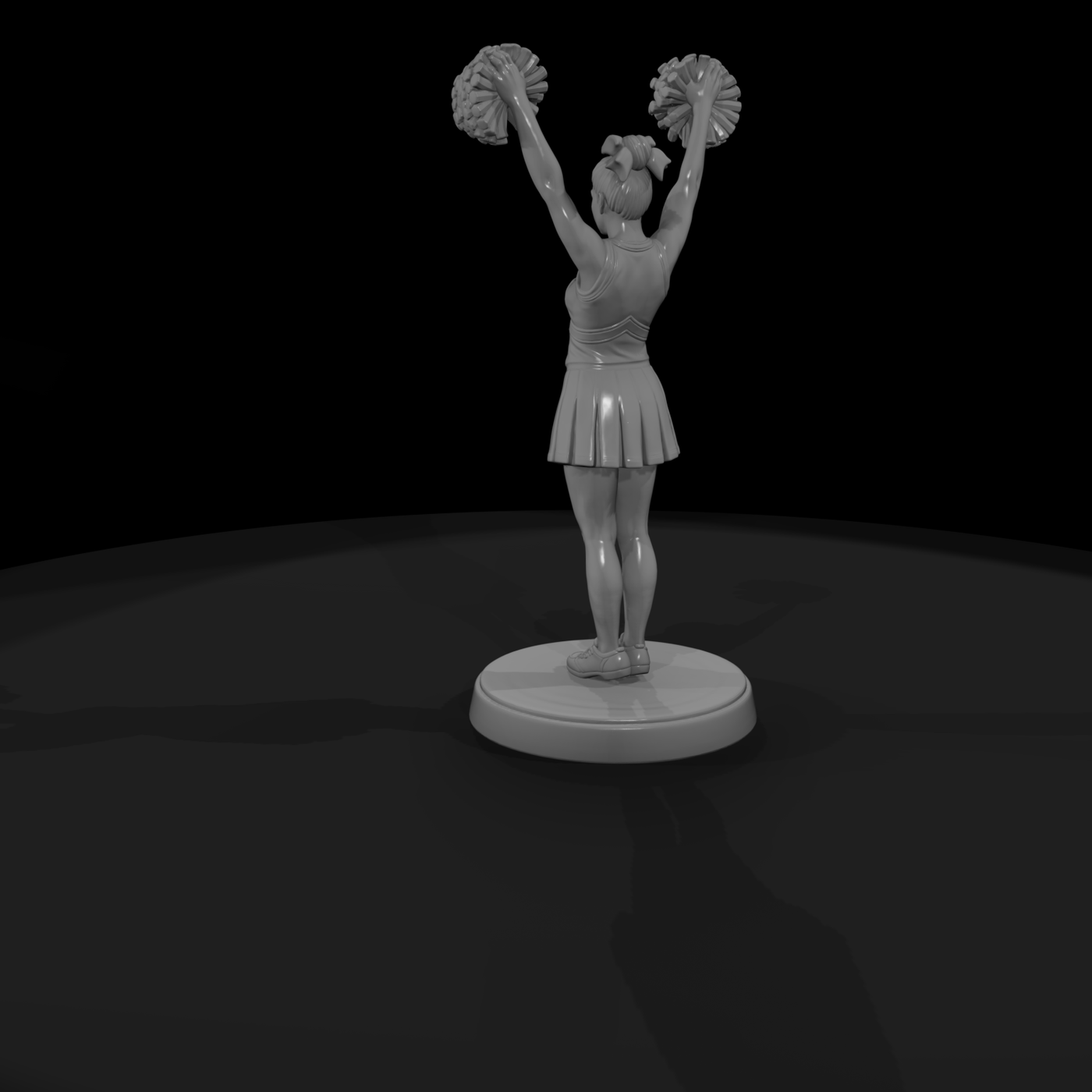 High School Cheerleader with Pompoms
